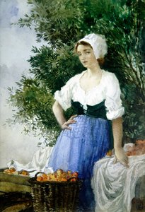 The Orange Seller (akvarel på papir)