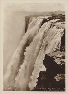 Victoria Falls, The Main Fall fra Livingstone Island (s/h foto) af Percy M. Clark
