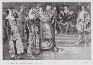 Dans: Kardinalerne fra Narbonne og Saint Severin danser en Pavanne før Ludvig XII i Milano af Percy Macquoid