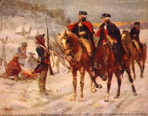 Washington og Lafayette ved Valley Forge / Maleri af Dunsmore. C. 1907. af Percy Moran