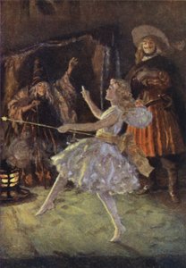Illustration til små kvinder af Louisa M Alcott (farve litho) af Percy Tarrant