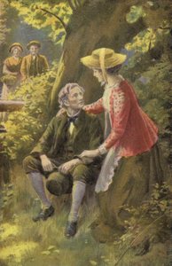 Illustration til Silas Marner af George Eliot (farve litho) af Percy Tarrant
