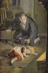 Illustration til Silas Marner af George Eliot (farve litho) af Percy Tarrant