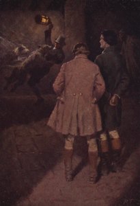 Illustration til Wuthering Heights af Emily Bronte (farve litho) af Percy Tarrant
