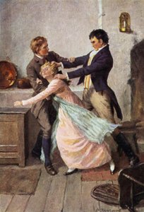 Illustration til Wuthering Heights af Emily Bronte (farve litho)