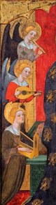 Madonna omgivet af musikerengle - Detalje af engle - Madonna med engle spiller musik (Detalje) - Maleri af Pere Serra (aktiv ca. 1357-1406), ca. 1380 - Tempera på panelet - Museu Nacional d