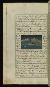 En gås og en refleksion af månen i vandet fra Lights of Canopus af Persian School