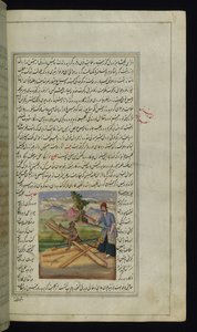 En abe og en tømrer fra Lights of Canopus af Persian School