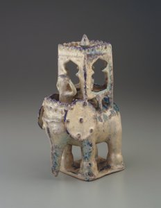 Elefant med howdah og figur, Iran, Seljud-dynasti (keramik)