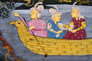 Jagtscene (ugennemsigtigt wc på papir) (detalje af 272918) af Persian School