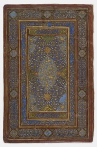 Indersiden af et bogomslag, 1500-30 af Persian School