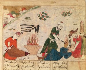 Ms Supp Pers 493 fol.363v Tortur af en af Haftvads vagter, fra Shahnama (Kongernes Bog) af Abul-Qasim Manur Firdawsi (ca.934-c.1020) af Persian School
