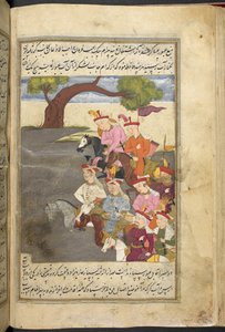 Eller. 3248, f. 55v Shah Ismail and the qizilbash, fra 
