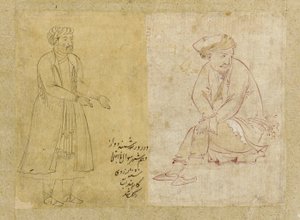 Siddende figur, Isfahan, Safavid-dynasti, 1610
