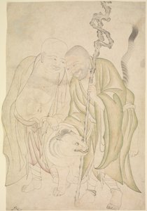 To Lohans, ca. 1480 (blæk og gennemsigtig akvarel på papir) af Persian School