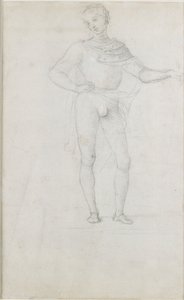 En undersøgelse af en figur i en tilbedelse af magi, c1470-1520 af Perugino