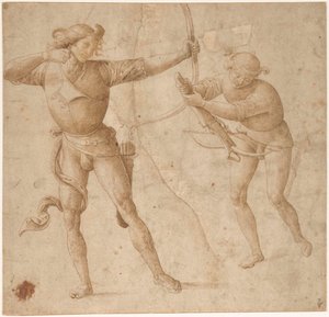 En bueskytte og en arbalist, ca. 1500.