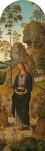 Korsfæstelsen med Jomfruen, Sankt Johannes, Sankt Hieronymus og Sankt Maria Magdalena..., ca. 14821485 af Perugino