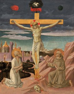 Korsfæstelsen med den hellige Hieronymus og den hellige Frans, ca. 14451450. af Pesello Peselli