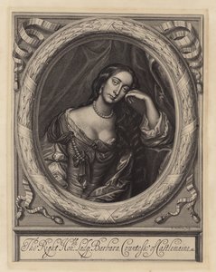 Barbara Villiers, grevinde af Castlemaine, elskerinde til kong Charles II (gravering)