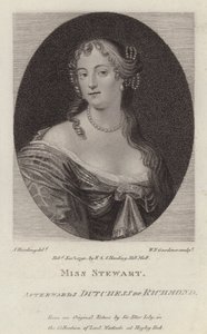 Frances Stewart, hertuginde af Richmond (gravering) af Peter (after) Lely