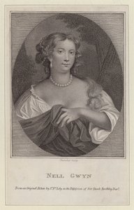 Nell Gwyn, elskerinde til kong Charles II (gravering)