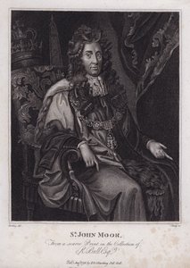 Sir John Moore, engelsk politiker, MP og overborgmester i London (gravering)