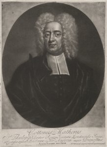 Cotton Mather, pub. 1728 (gravering) af Peter (after) Pelham