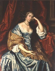 Portræt af en siddende dame af Peter (studio of) Lely