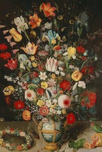 Vase med blomster. Omkring 1620