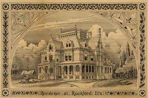 N. C. Thompson House, Rockford, Illinois, Perspektiv, 1876.