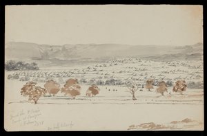 General Sir Hugh Rose S Camp i Saugor, 6. februar 1858 (tegning) af Peter Charles William