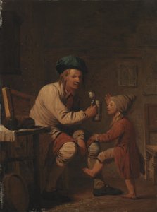 En bonde, der giver sin søn noget at drikke