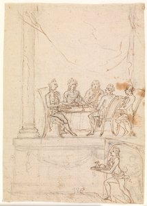Kongefamilien ved et taffel på Hirschholm Slot 29. september 1771