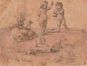 To børn leger med en bold, 1500-1546.