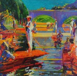 Boaters, Cambridge (olie på lærred)