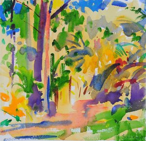 Maui Rainforest, 2023 (akvarel) af Peter Graham