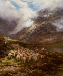 To Valley Pastures (olie på lærred)