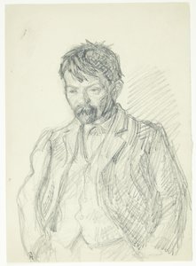 Portræt af maleren Jens Birkholm. Halvfigur af Peter Hansen
