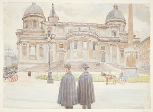To Karabinierer uden for Santa Maria Maggiore af Peter Hansen