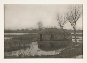 A Reed Boat-House, plade XXXI fra Life and Landscape on the Norfolk Boards af Peter Henry Emerson