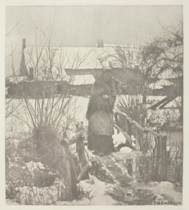 A Slippery Path - Winter Scene (Norfolk) af Peter Henry Emerson