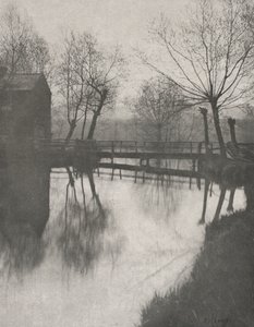 Gangbro nær Chingford, fra The Compleat Angler, 1888. af Peter Henry Emerson