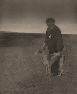 Krybskytten - en hare i udsigt, 1888 (foto) af Peter Henry Emerson