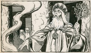 Druider (blæk på papir) af Peter Jackson