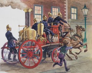 Fire Engine (gouache på papir) af Peter Jackson