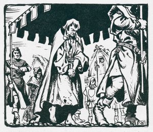 Kong Henrik II gør bod for mordet på Thomas A Becket (litografi)
