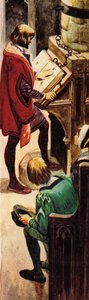 Læser en lænket bibel i kirken af Peter Jackson