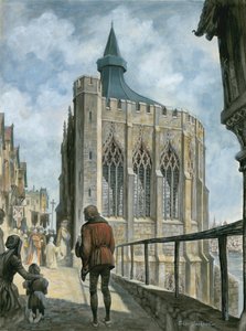 Rekonstruktion af kapellet St Thomas på den gamle London Bridge af Peter Jackson