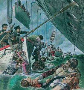 The Sinking of the Titanic (gouache på papir) af Peter Jackson